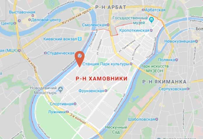 Карта москвы район хамовники