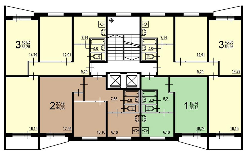 Дома серии II, планировки квартир II